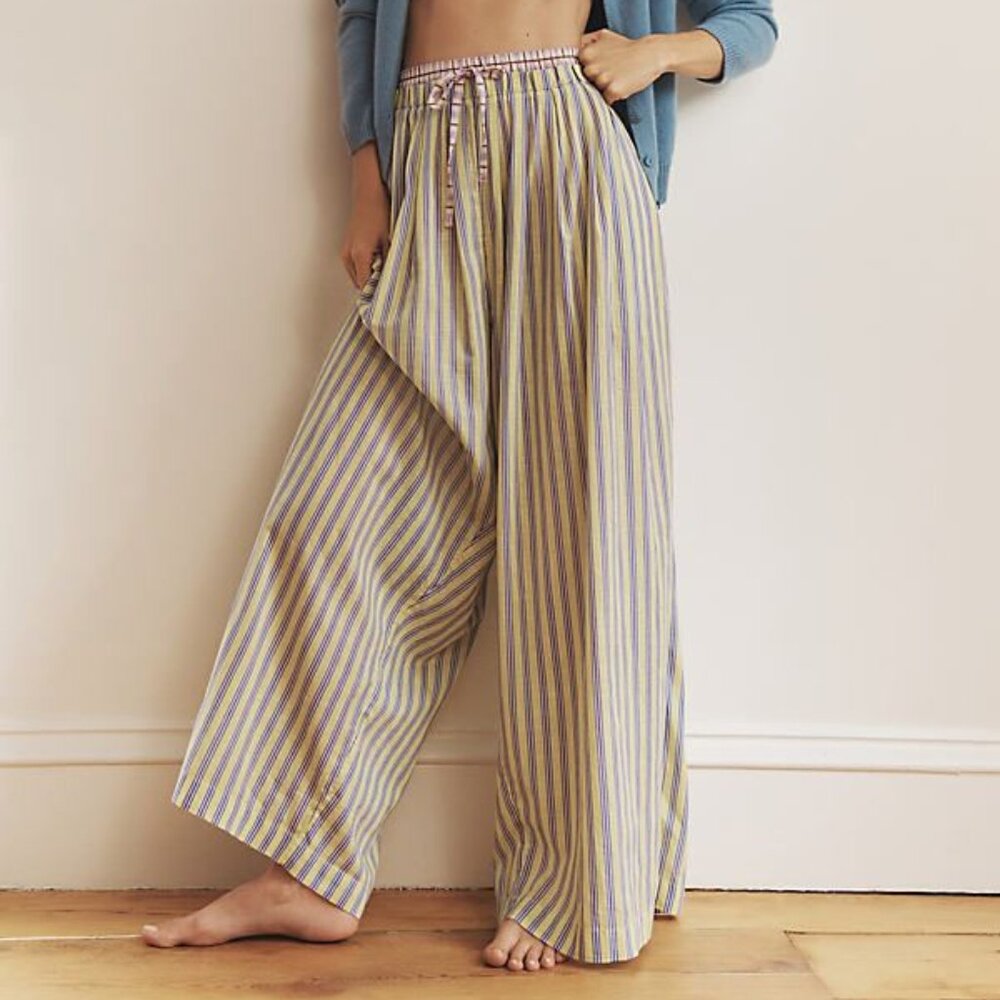 Anthropologie Yellow Mixed Stripe Wide-Leg Pajama Trouser Pants 3X